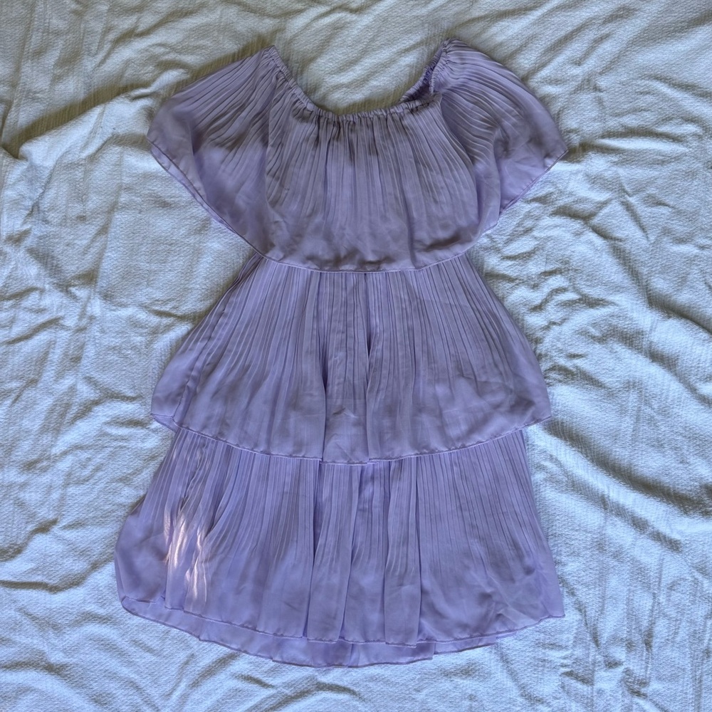 Vintage Lavender Tiered Midi Dress